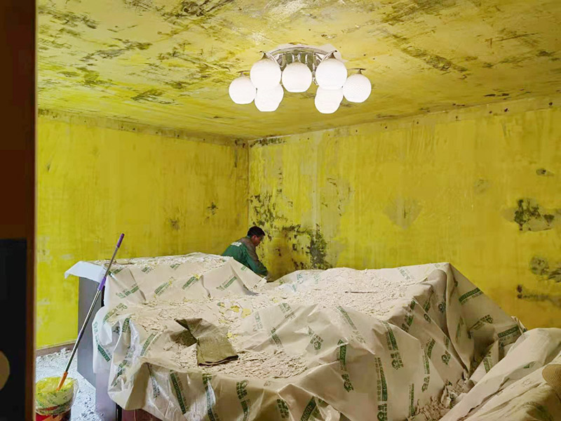 客廳墻面拆除翻新：墻面如果出現(xiàn)細(xì)微白色粉末，說明墻內(nèi)鹽分在析出，這時候建議大家可以用尼龍刷或鐵刷將其刷除，在觀察幾天，確定不再有白色粉末析出，且待水泥墻面干燥磨平，便可上漆。若水泥墻表面白色粉末多且不斷析出，將其清理后，可先上一道墻面底漆，預(yù)防日后鹽分侵蝕，形成壁癌。也不要在三個月內(nèi)使用油性涂料或不透水的壁紙涂刷或裝修?？梢允褂玫痘蚴氰F刷來除去墻面剝落的漆膜，然后利用砂紙將墻面表層磨平就可以了。用批土刀來修整墻體的表面，有的墻面會出現(xiàn)污漬、開裂、起泡等現(xiàn)象，都要及時做處理。墻面涂刷的時候應(yīng)該先從頂部開始