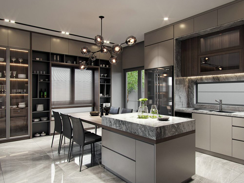 寧鄉(xiāng)縣道林鎮(zhèn)別墅躍層裝修設(shè)計(jì)-廚房裝修